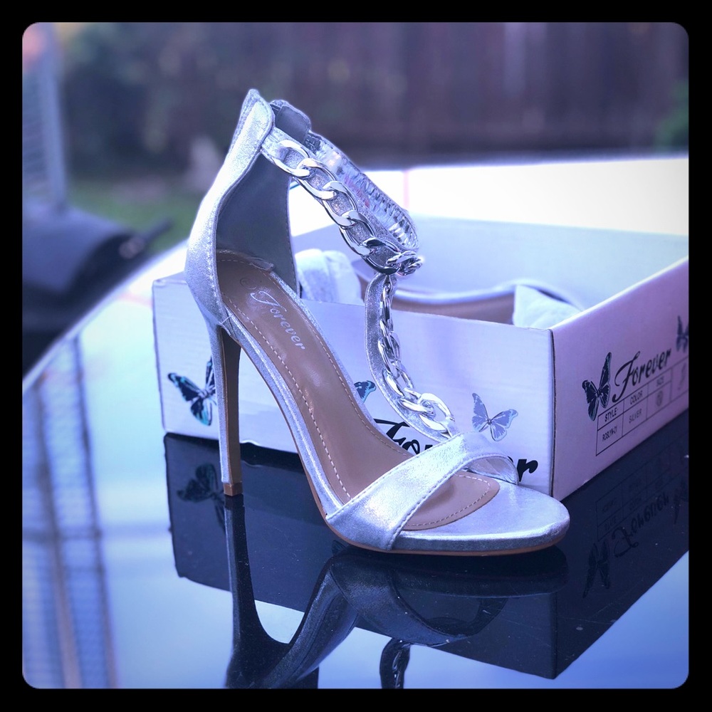 Ladies Silver High Heel Shoes